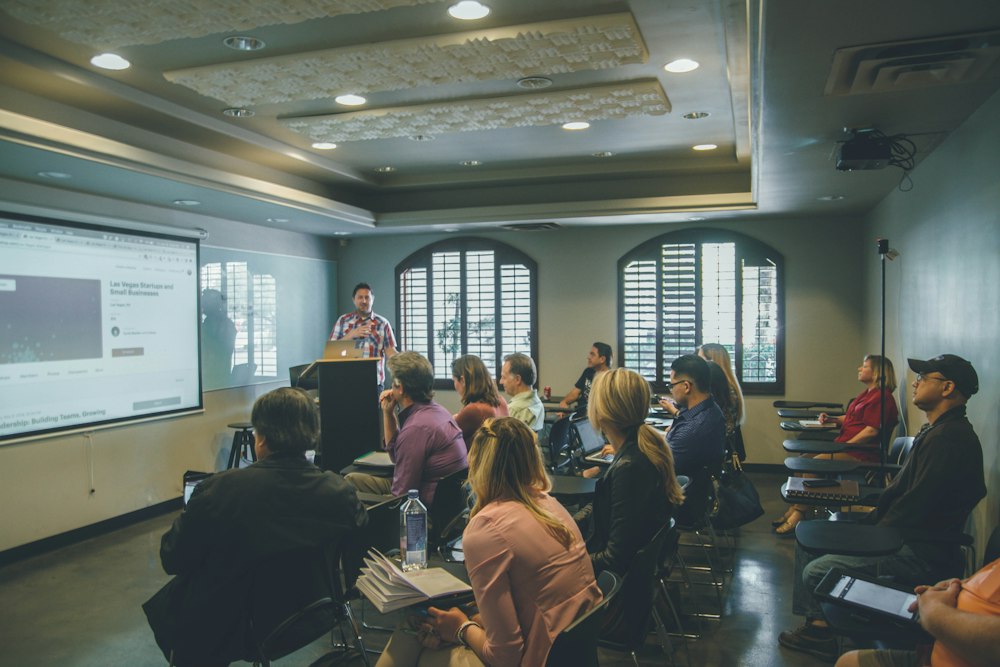 Lecture hall with international students